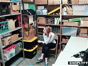 redhead teenager arrested and screwed in the office