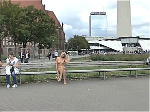 light-haired Czech teen showing her sizzling bod bare in public